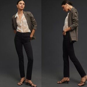 MOTHER x Anthropologie Dazzler Ankle Black Jeans